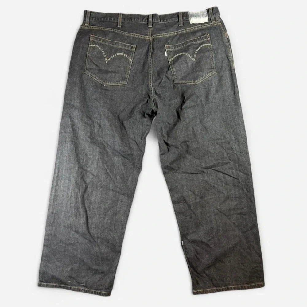 Vintage‎ Y2K Levi SilverTab Baggy Wide Leg Fit Black Denim Jeans Mens Size 42x30